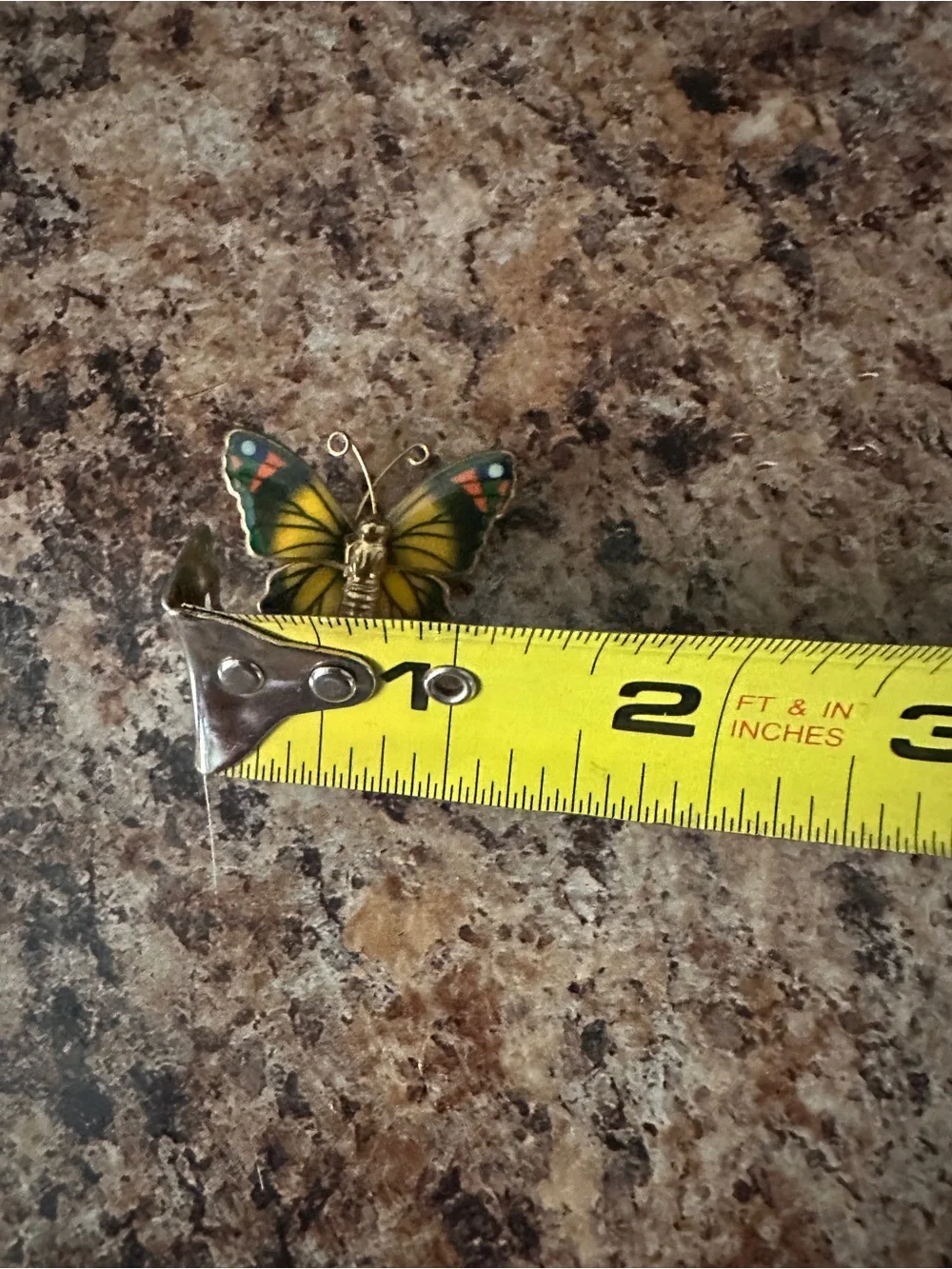 Vintage Genuine Ronte of Beverly Hills Enamel Butterfly Gold Tone Brooch Pin